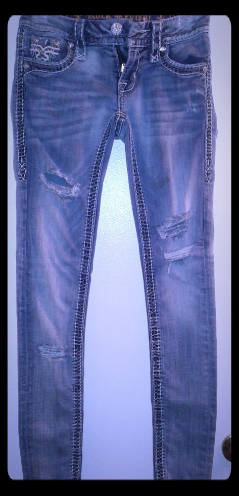 Rock Revival Distressed SkinnyJeans Size 24